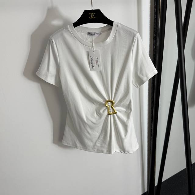 Style No. 20254691 Schiaparell's latest metal lock decorated wrinkled slim fit
