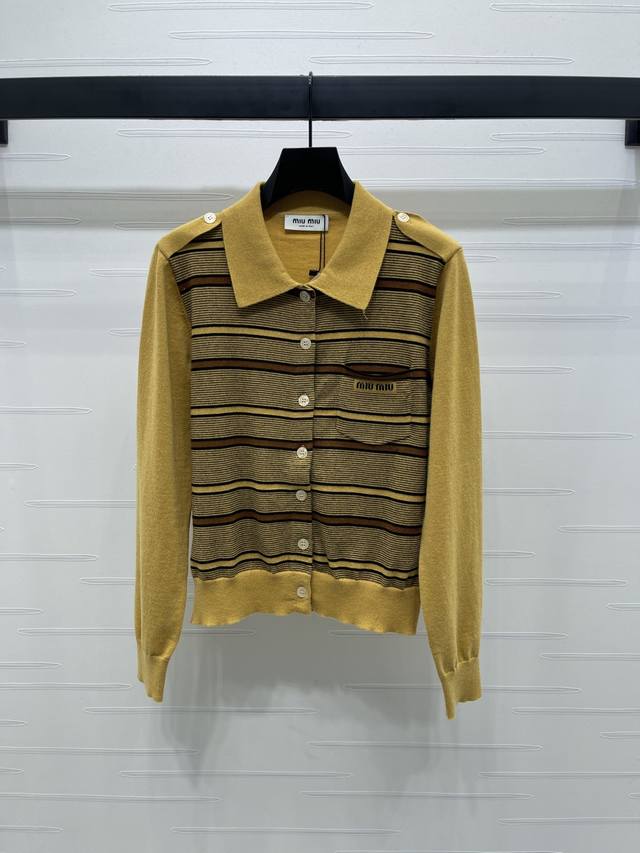 New, original, high-quality, Miumi* 2025 Early Fall collection! A striped lapel