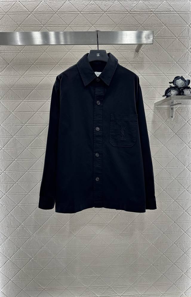 Saint Lauren*2025 New Arrivals: Lapel Pocket Shirt Jacket. Made from custom Yb t
