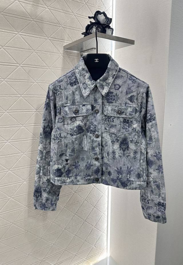 Dio*2025 New Arrivals: Printed Denim Jacket and Trousers Set. Custom Yb twill co