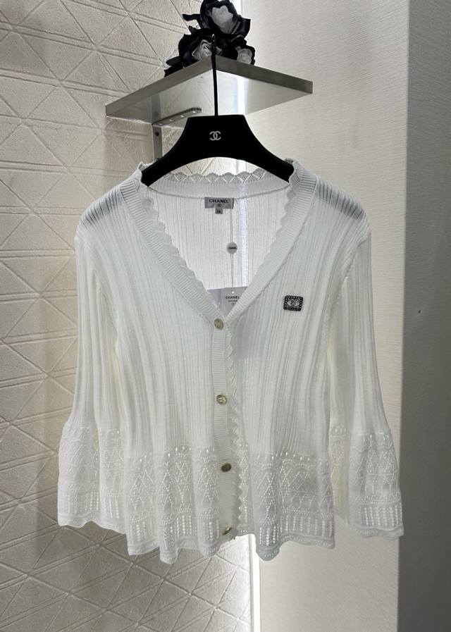 Chane*2025 New Arrival Crochet Wide-Sleeve Knit Cardigan. Custom-made from Yb wo