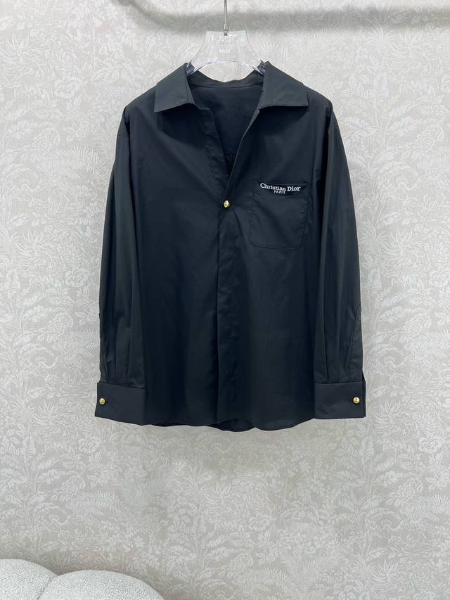 Dio*25 new shirt with a large lapel, a single-button chest pocket, custom embroi