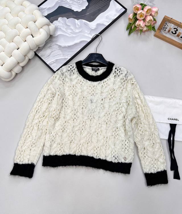 Chanel's new wool pullover features a custom-made blend of wool and mohair. The