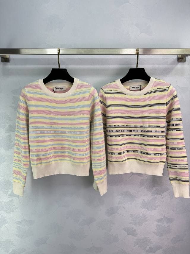 Mi*Mi*'s latest 2025 Spring/Summer collection! This contrasting striped knitted