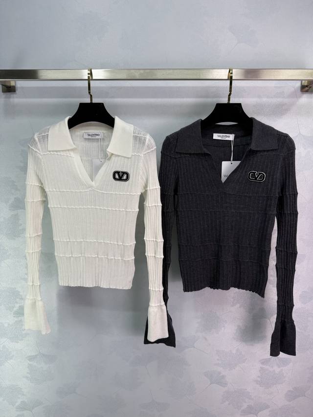 Valentin* New arrival for 2025. Lapel knit top, custom-woven from YB wool yarn f