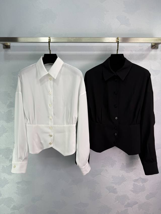Chane* 2025 New Arrival: Solid-colored, waist-cinched shirt, custom-made with im