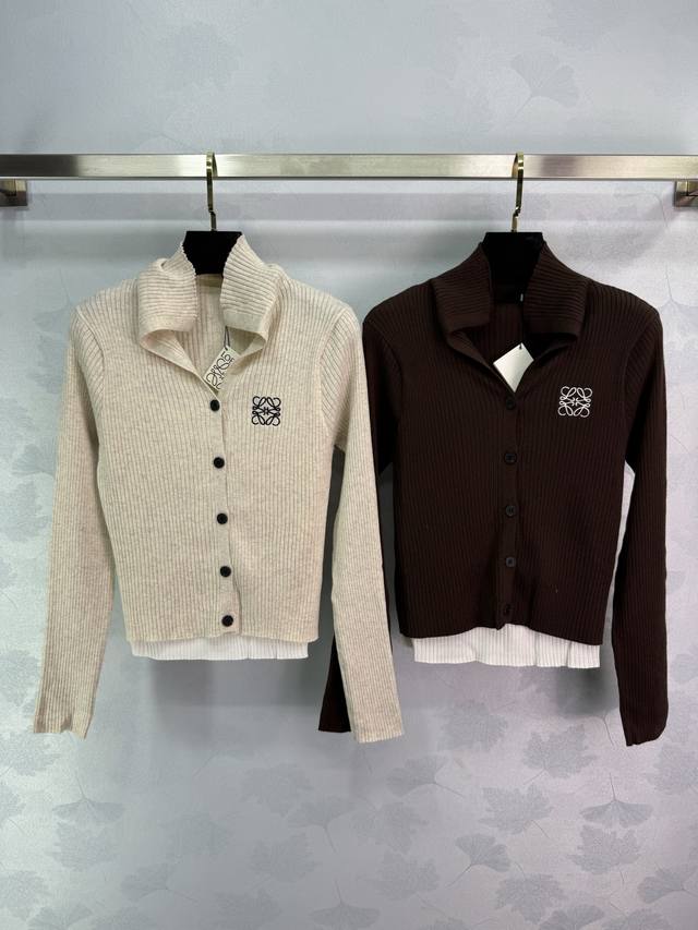 Loe* 2025 Early Fall new knitted cardigan. Made of vertical striped knit fabric