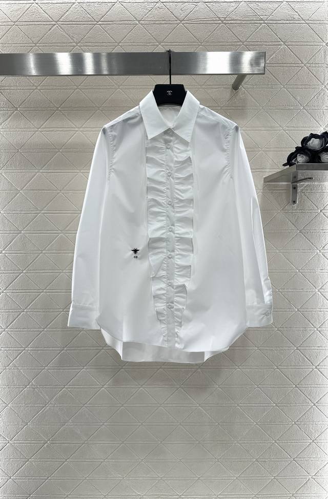 Dio* New arrival for 2025: solid 3D lace ruffled shirt. Made of custom YB twill