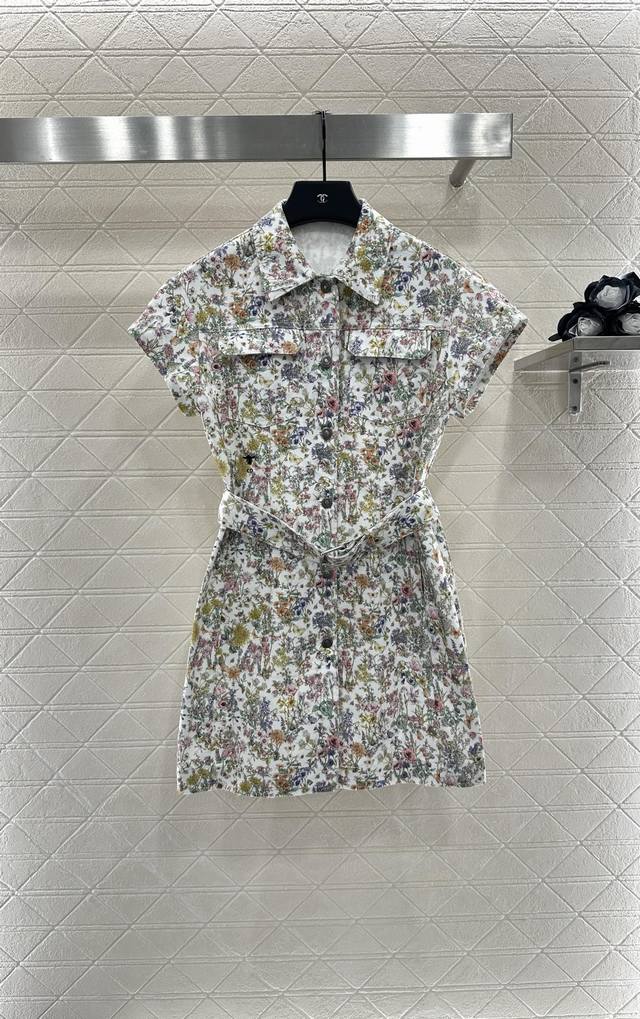 Dio* New arrival for 2025: printed short-sleeved dress. Custom-made in Yb twill