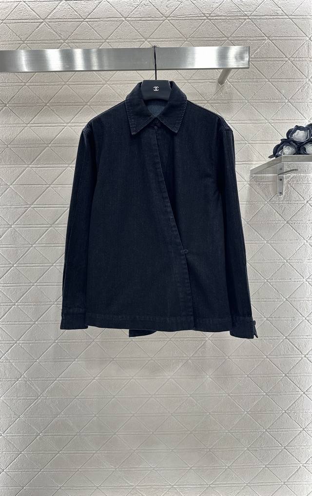 Fend*2025 New Arrival Retro Slant-Breasted Washed Denim Shirt Custom Yb Twill Co