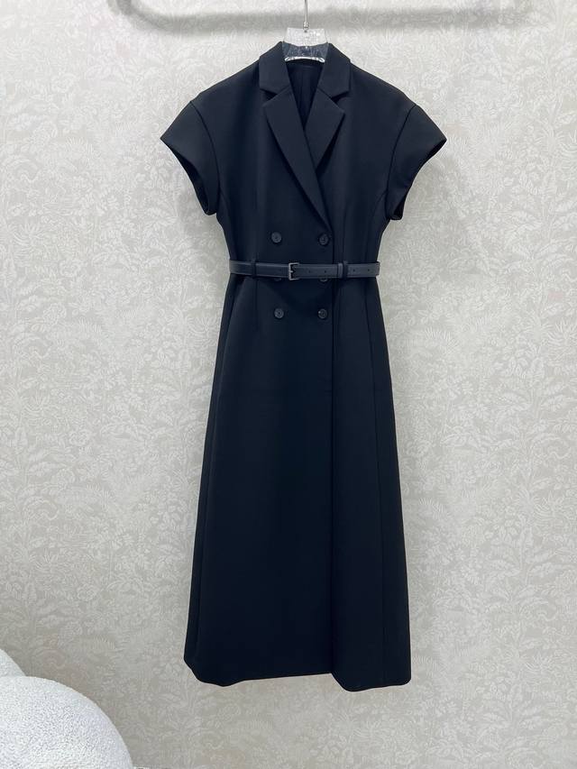 Dio*25 New Silk and Wool Dress, High Edition Lined with Silk, Lapel and Wide Sle