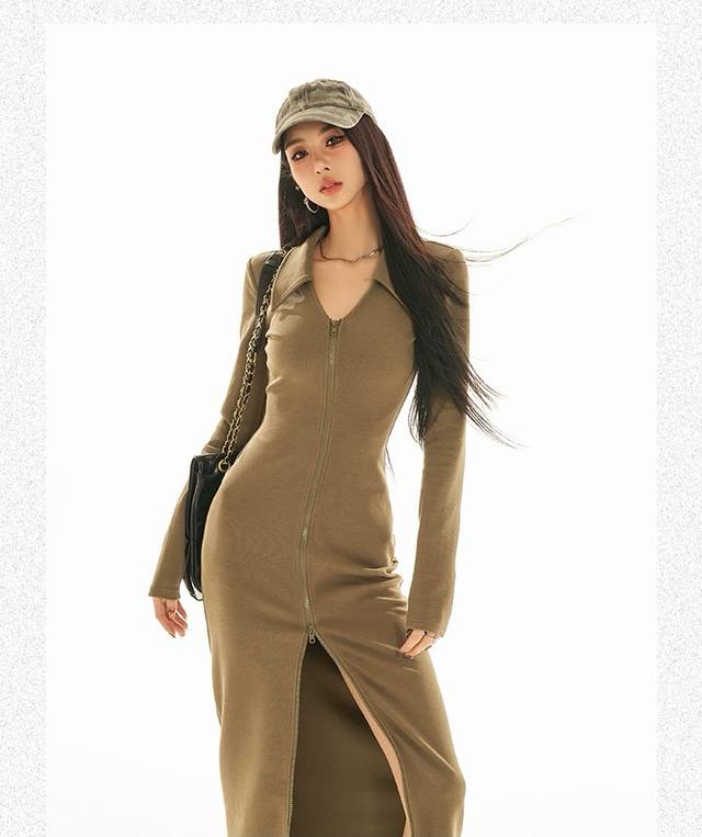 New base skirt, super beautiful base skirt is coming, slit V-neck long sleeve sl