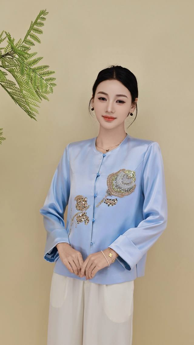 Reorder hot item Imported triacetate fabric Heavy handmade beaded roses Light lu