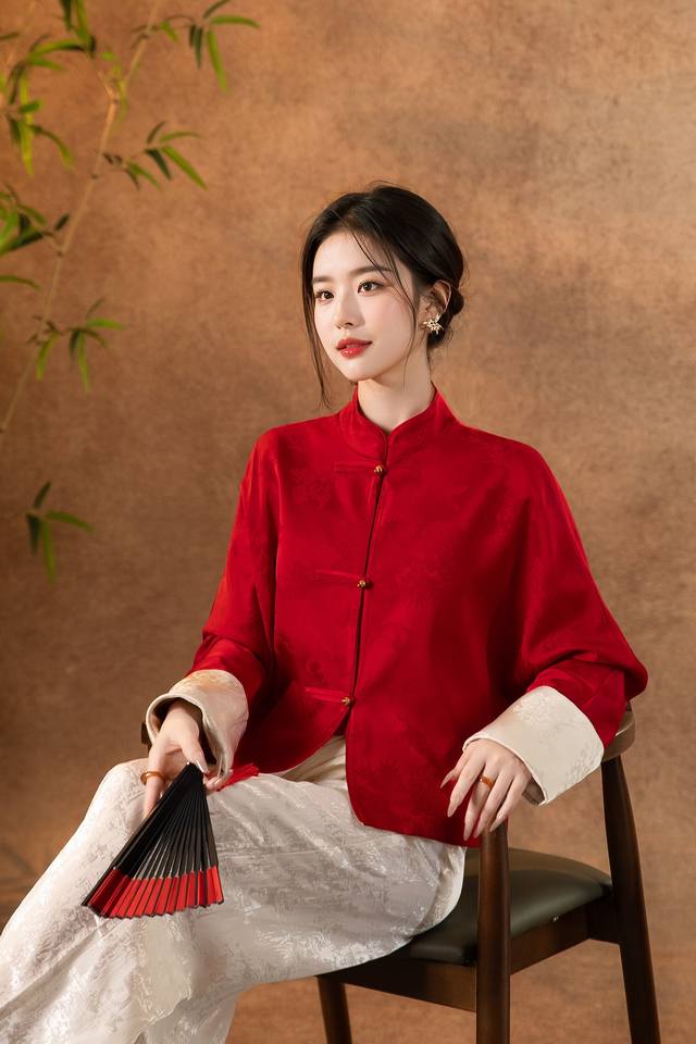National Day must-have item Big hit Liu Shishi same style, acetate jacquard high