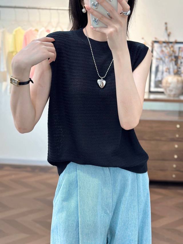 Round neck solid color T-shirt sweater thin loose Korean style versatile slim b