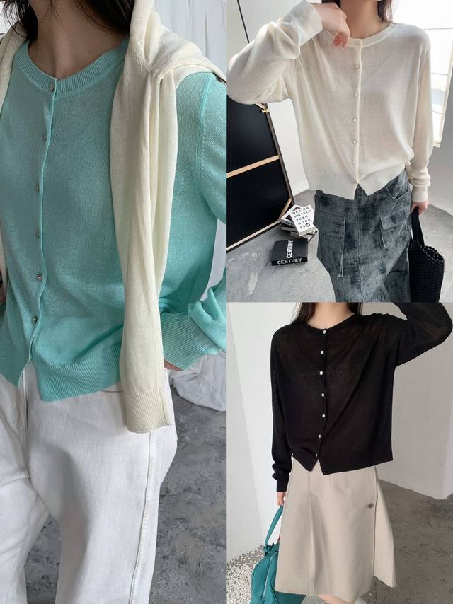 Korean style heart buckle simple soft and versatile round neck long sleeve knit