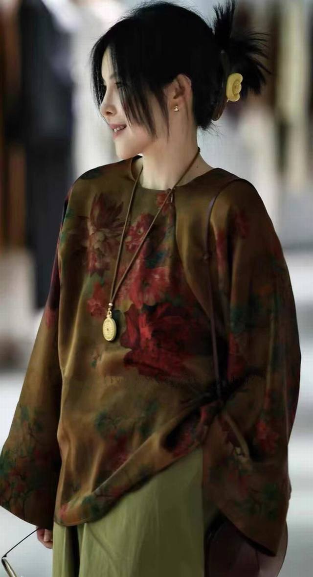 Early Autumn Hot New Palace Chinese style silk Xiangyun yarn versatile casual l