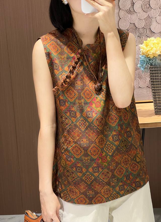 New arrival! New Chinese style rayon xiangyun yarn vest, S Xl DDD