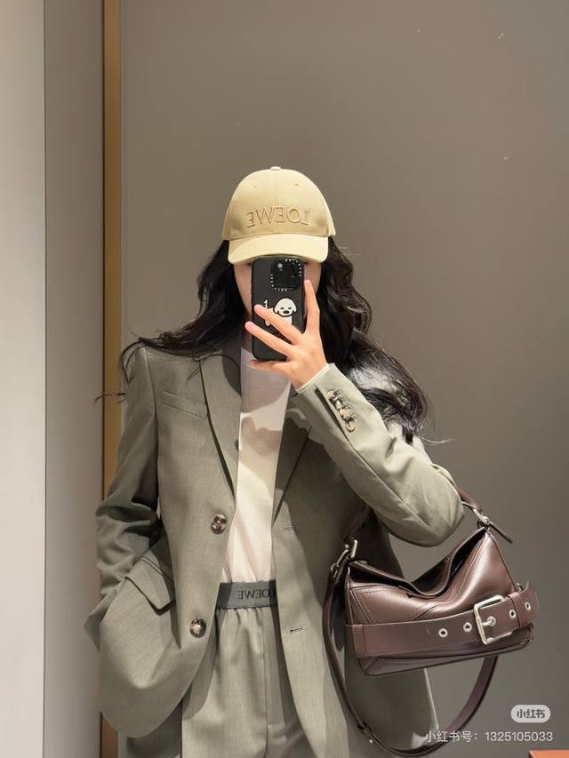 Loewe * 25 Early Autumn New Olive Color Back Tie Split Suit Jacket Pants Set Yb
