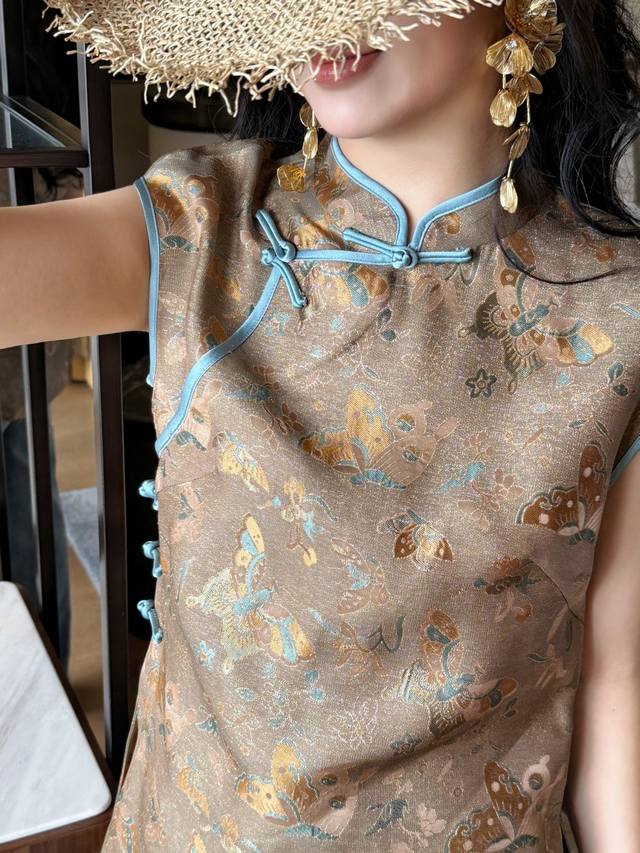 New arrival Silk brocade flower radish silk waist-length Ao Dai style top! Mlxl