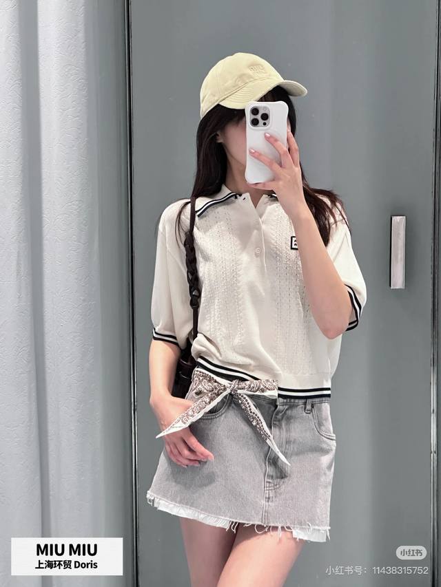 Miumiu 2015S early autumn new short-sleeved top Sml wool DDD