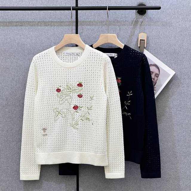 Dior#S autumn and winter new official website embroidery series long sleeve Sml