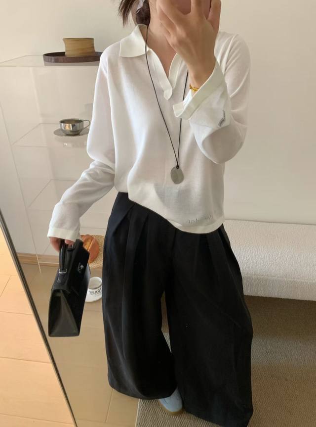 Lazy style half-open collar long-sleeved T-shirt new sunscreen cover-up early a