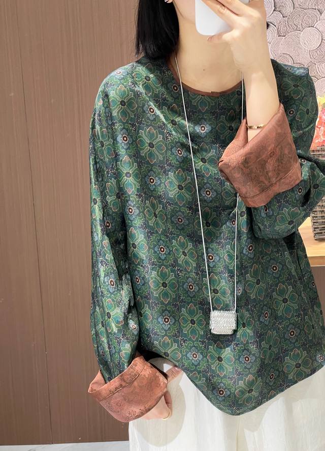 Hot new arrival New Chinese style round neck oblique lapel jacquard long sleeve