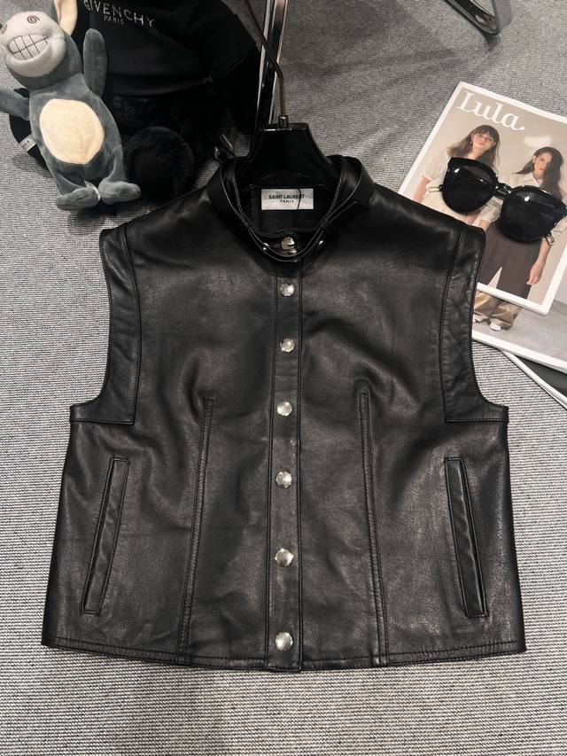 Ysl 2025 early autumn new lambskin vest, made of high-quality imported lambskin,