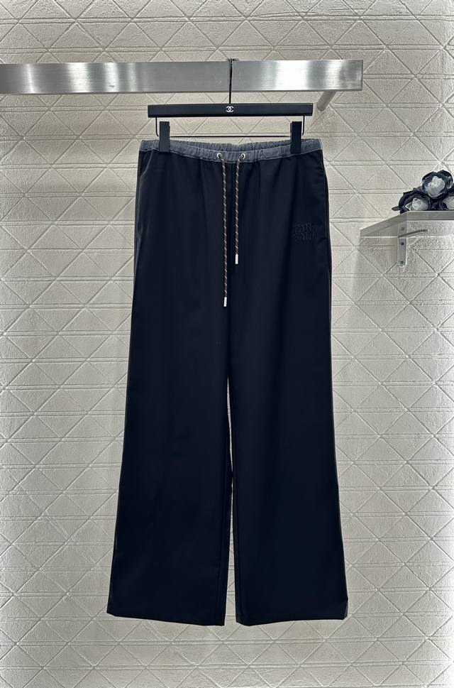 Miumi* 2025 new arrival: Drawstring Straight-Leg Pants. Custom-made YB imported