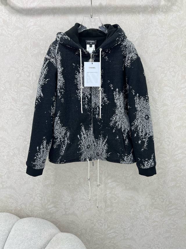 Chan*L 25 new style fireworks jacquard hooded zipper jacket! Custom jacquard pur