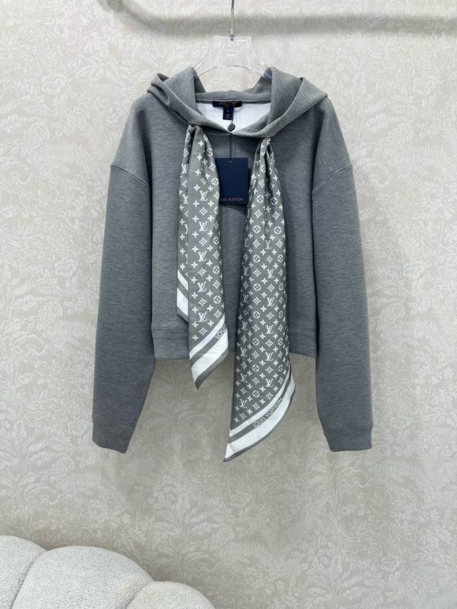 Louis Vuitt*N25 new Monogram scarf-style hooded sweatshirt! Custom-made imported