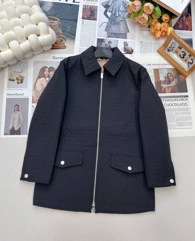Burberry's new diamond-quilted padded jacket, available exclusively at stores f