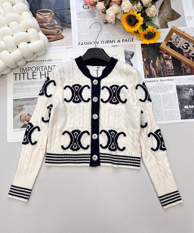 Celine's new autumn/winter jacquard knit cardigan is the perfect time to update