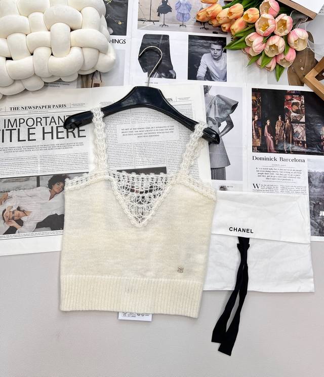 Chanel's new 2025 hollow crochet knit vest, custom-woven from YB wool yarn, is s