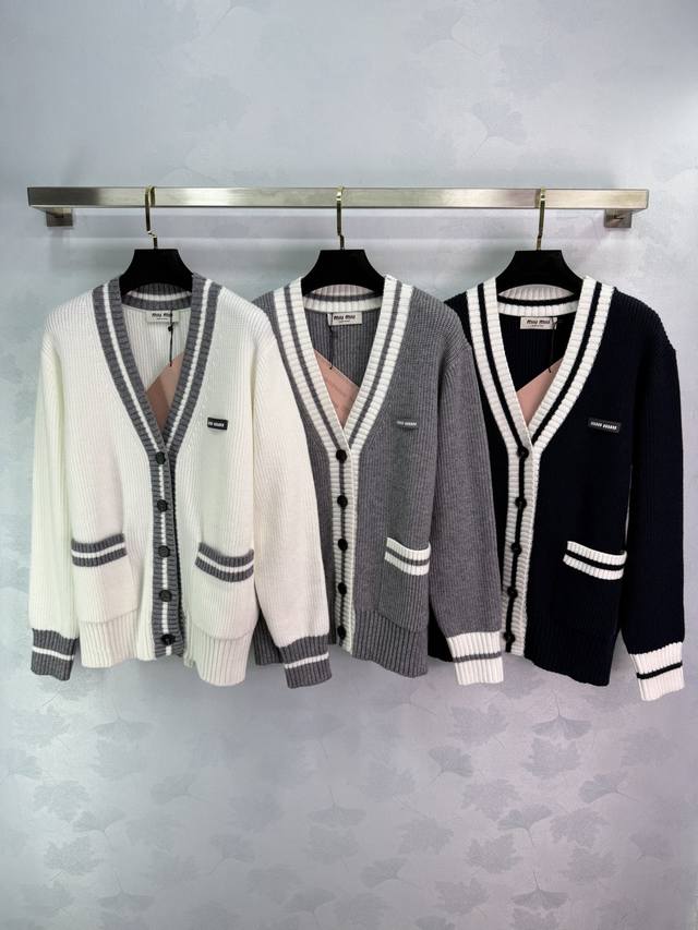 Miumi* 2025 Early Fall New Crochet Knitted Wool Cardigan! Custom-woven wool yarn