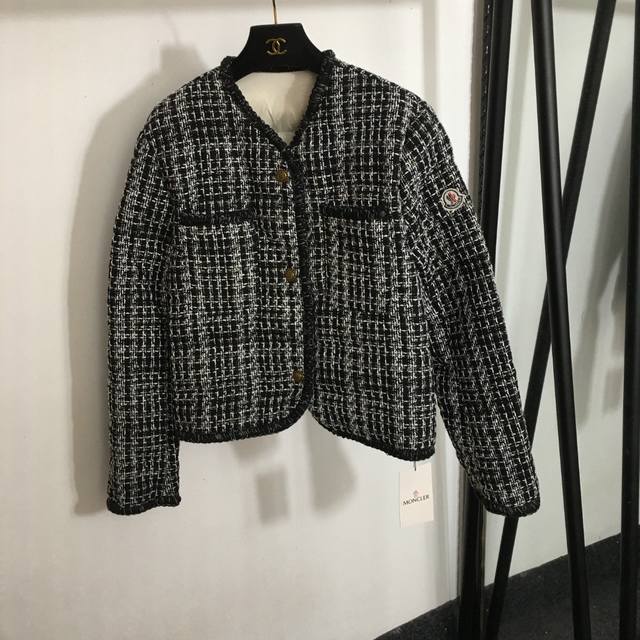 Style No. 7263 Moncler* new Chanel-style tweed woven side logo badge long-sleev