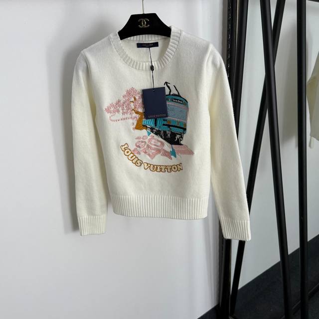 Style No. 20255136 Lv* New Logo Letter Train Embroidery Pullover Long Sleeve Sw