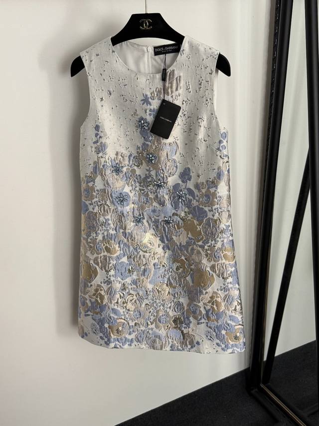 Style No. 20255132 Dg* New Heavy-Duty Diamond-Spiked Silk Jacquard Vest Dress,