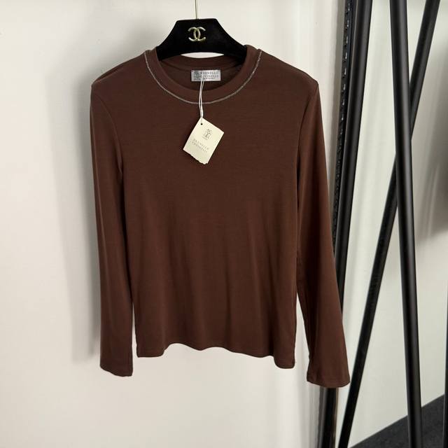 Style No. 20255119 Brunello Cucinell*Bc new beaded round neck long-sleeved T-sh