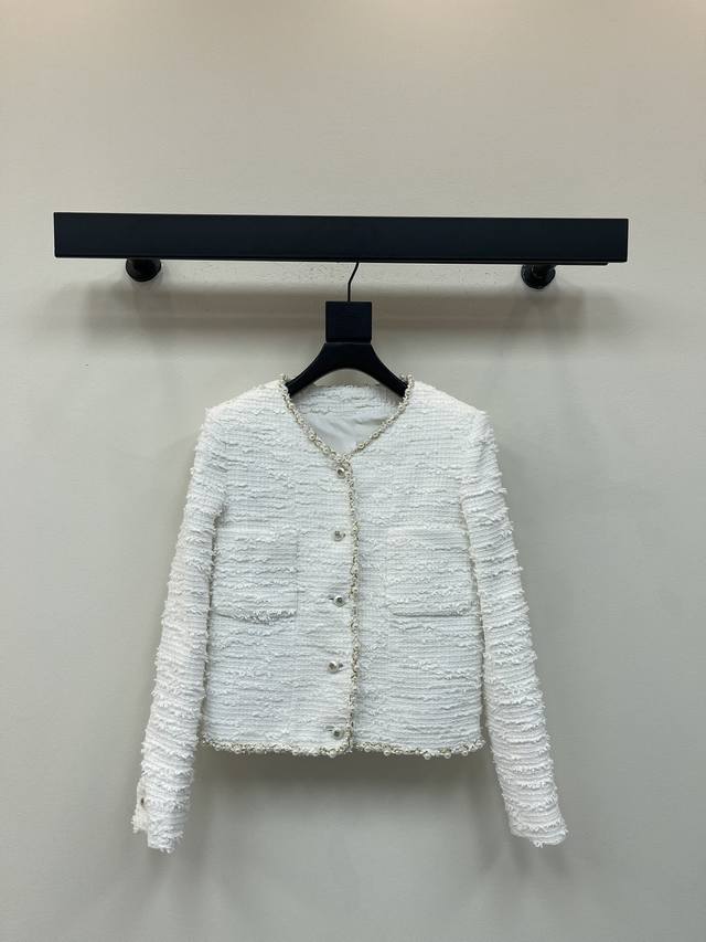 Chane*25 Early Fall New Chanel Classic Cream Twill Tweed Jacket | Exclusive High