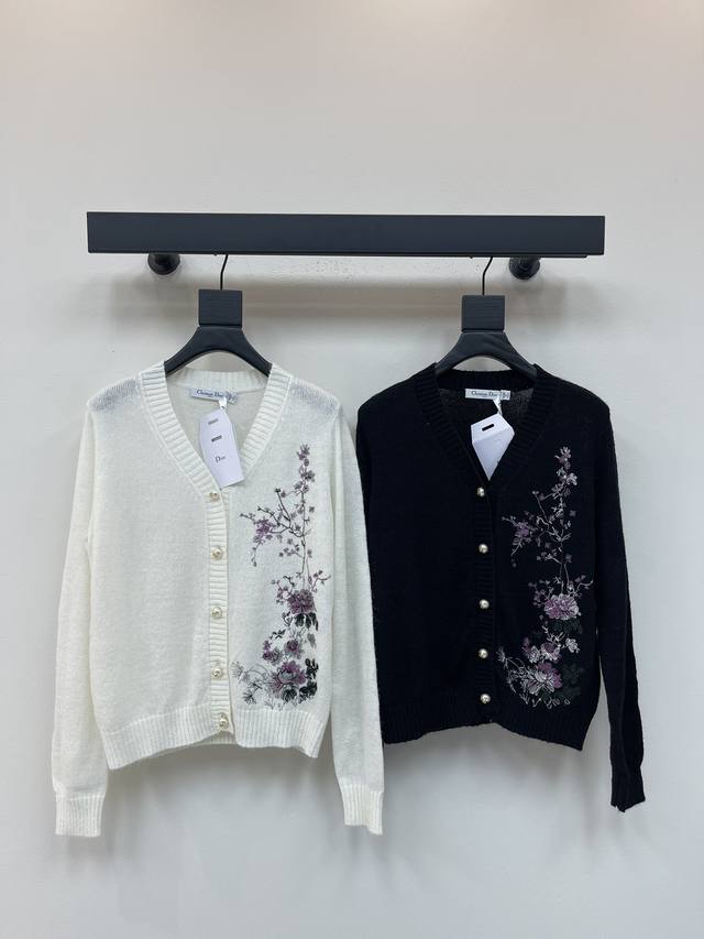 Dio*25 New Early Fall, custom-made, heavily embroidered knitted cardigan. Made w