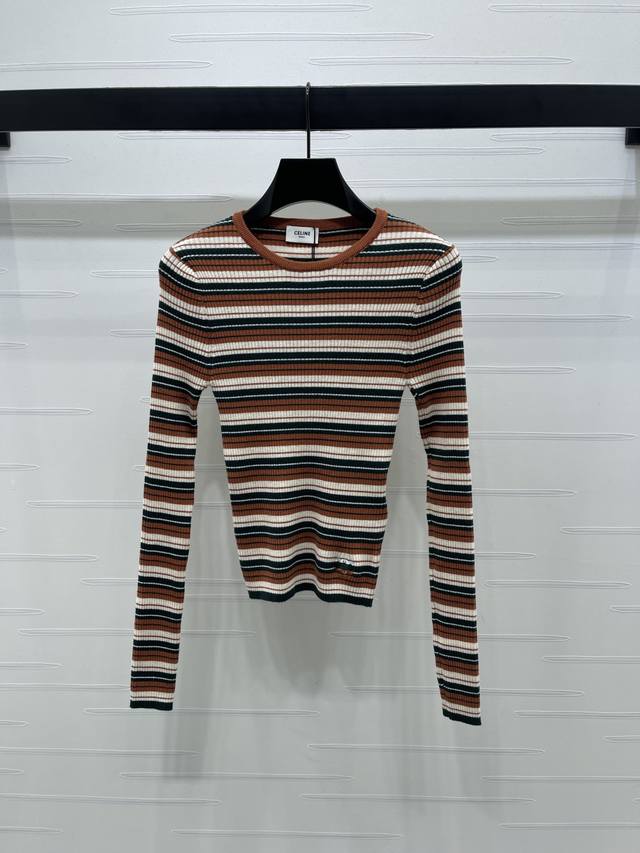New, original, high-quality Celin* 2025 Early Fall collection! Crew-neck knitte