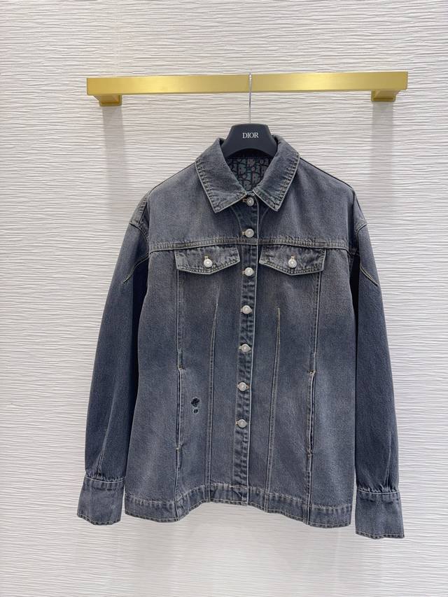 Christian Dio* 2025Fw new coat with distressed effect, plain denim, high-value a