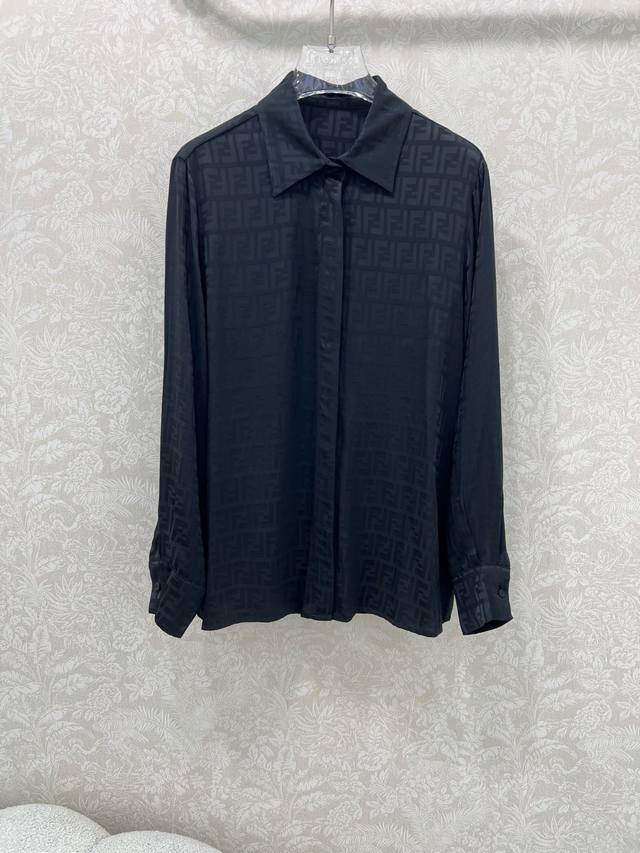 Fend*25 New retro lapel jacquard shirt with dark pattern, custom made. Yb import
