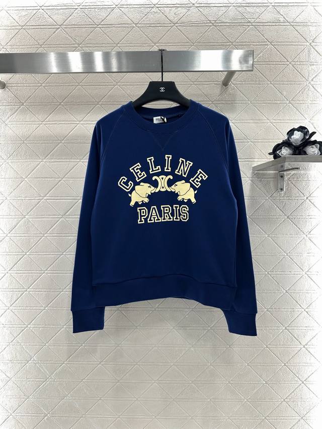 Celin* 2025 new arrivals: printed crewneck sweatshirt. Made from custom Yb virgi