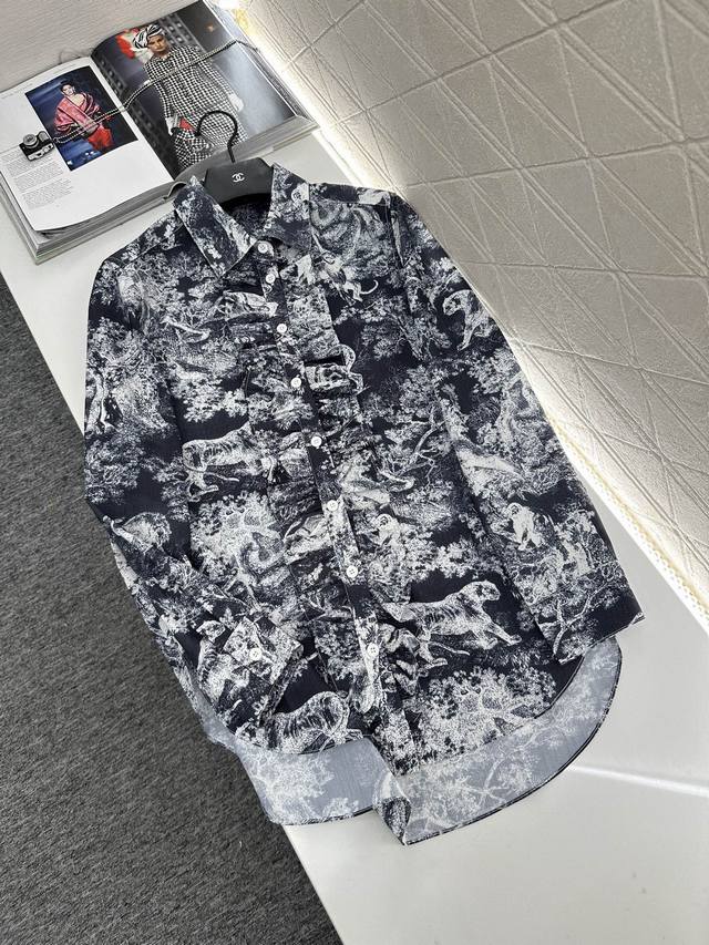 Dio* New arrival for 2025. Lace Animal Shirt. Custom Yb imported twill material,