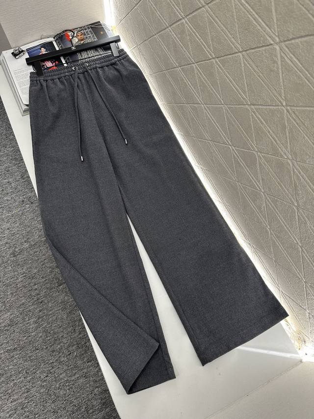 Miumi*2025 new arrivals: high-waisted wide-leg trousers with drawstrings. Made o