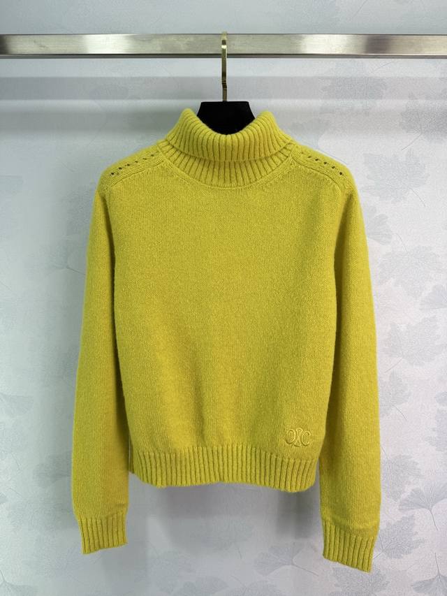 Celin* 2025 Early Fall new turtleneck knit top! Custom-woven wool yarn, soft, co