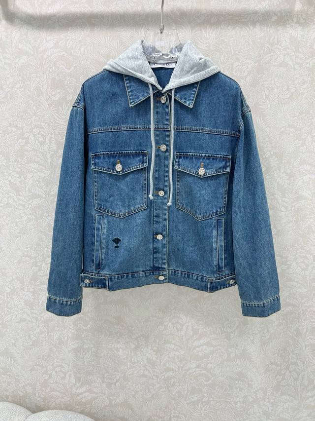 Dio*25 New detachable hooded jacquard denim jacket. Made entirely of custom-wove